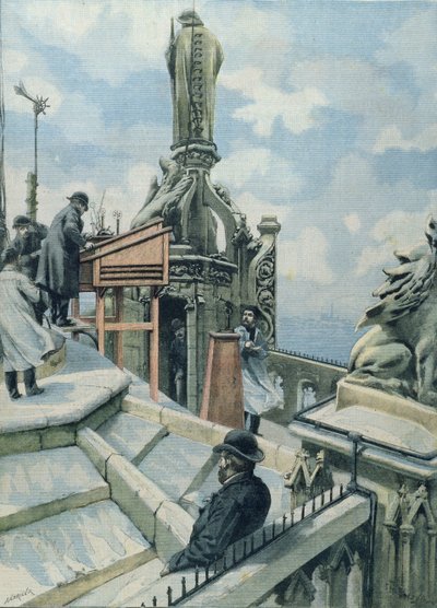 Obserwatorium meteorologiczne na trasie St. Jacques, ilustracja z Le Petit Parisien, 20 listopada 1902 autorstwa French School