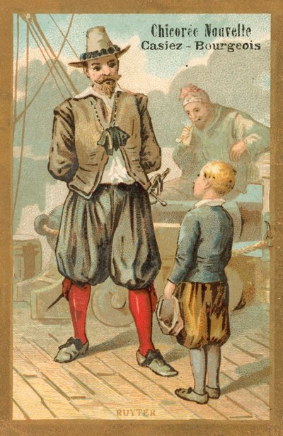 Michiel de Ruyter, admirał holenderski (chromolitografia) autorstwa French School