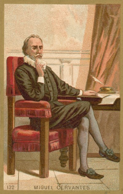 Miguel de Cervantes, hiszpański powieściopisarz, poeta i dramaturg autorstwa French School