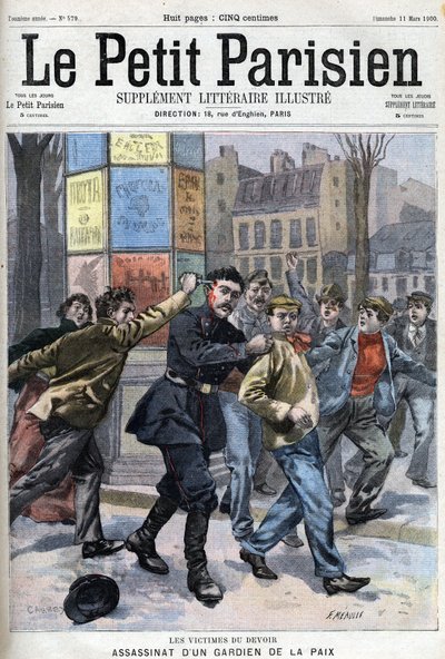 Różne fakty: Zabójstwo sił pokojowych w Paryżu rue Vergniaud w 1900 r. – w „Le petit Parisien”” autorstwa French School