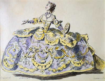 Miss Laguerre as Fortune, faksymile A. Guillaumot fils (ręcznie barwiony grawerunek) autorstwa French School