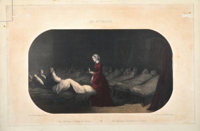 Panna Nightingale w szpitalu w Scutari, opublikowana przez Jacomme et Dufat, Paryż, 1856 autorstwa French School