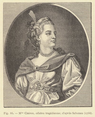 Panna Clairon, słynna tragiczka, według Schenau autorstwa French School
