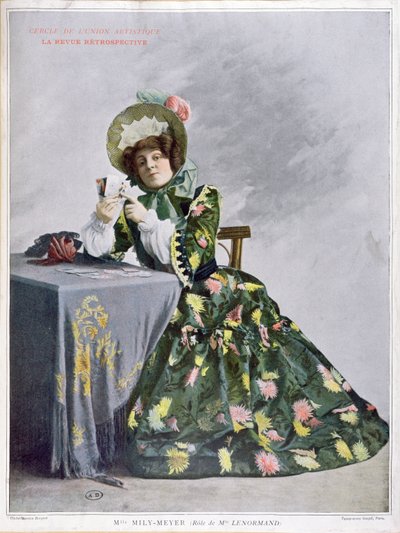 Mlle Mily-Meyer w roli Mlle Le Normand, 1899 (typograwiura) autorstwa French School