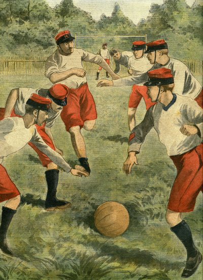 Współczesny sport w wojsku: piłka nożna. Stworzenie wojskowych mistrzostw rugby w piłce nożnej. Pierwszy mecz został rozegrany w Bois de Boulogne, na trawniku Bagatelle, z drużynami Regimental Athletic Sport Valmy i Association regimental de C autorstwa French School