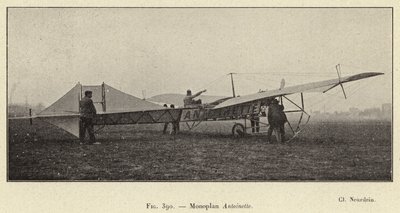 Monoplan Antoinette (grawerowanie) autorstwa French School