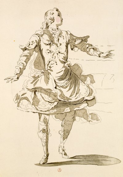 Monsieur Jeliotte jako Pigmalion, w Bygmalionie, libretto Lamotte, skomponowane przez Jean-Philippe Rameau (1683-1764) 1748 (kolorystyka) autorstwa French School