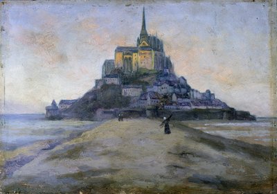 Mont Saint-Michel i przejście - obraz anonimowy autorstwa French School
