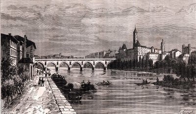 Montauban - Langwedocja-Roussillon-Midi-Pireneje - rycina w „La France illustree: geografia, historia, administracja statystyczna” autorstwa V.-A. Słodowo-Brązowy. 1884 autorstwa French School