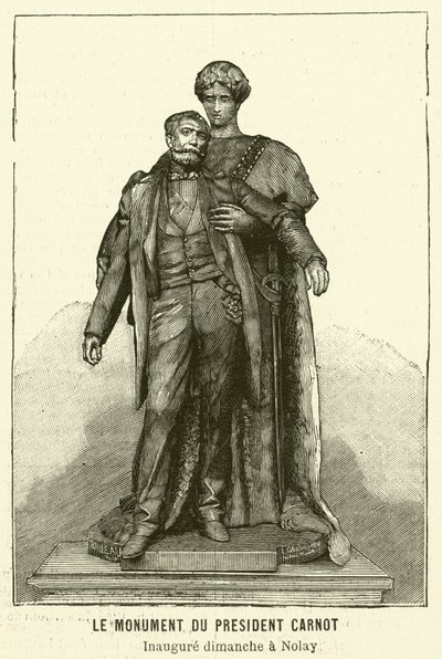 Pomnik zamordowanego prezydenta Francji Sadi Carnota (rycina) autorstwa French School