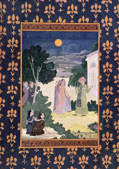 Księżyc piękna, ilustracja do "Arabskich nocy", 1895 (kolorowa grawerunek) autorstwa French School