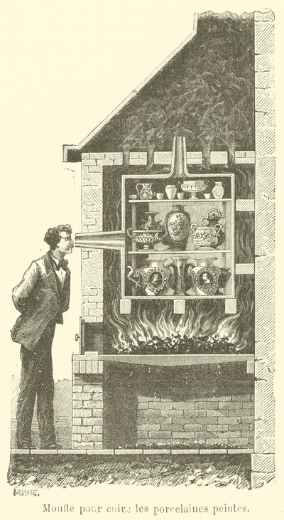 Mufa do wypalania malowanej porcelany (grawerowanie) autorstwa French School