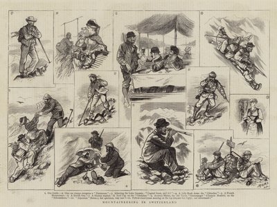 Alpinizm w Szwajcarii (Grawerowanie) autorstwa French School