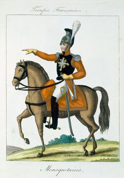 Muszkieter konny, z Troupes Francaises, wyd. w Basset, Paryż, c.1790 autorstwa French School