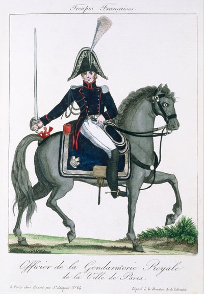 Oficer konny żandarmerii królewskiej w Paryżu, ok. 1790 autorstwa French School