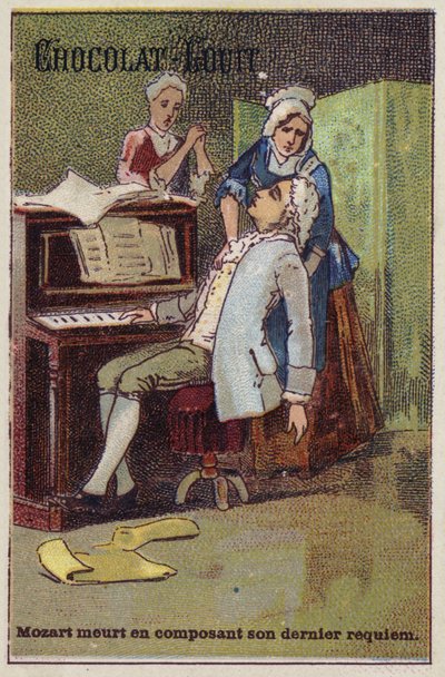 Mozart umiera podczas komponowania swojego ostatniego requiem autorstwa French School