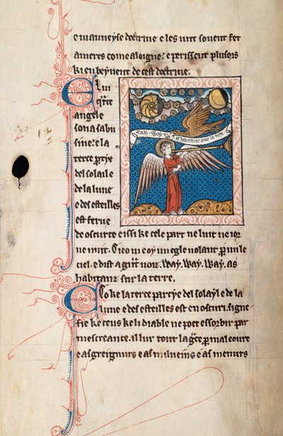 Ms 65 f29v, Komentarz do Apokalipsy św. Jana, koniec XIII w. (pióro i atrament oraz tempera na welinie) autorstwa French School