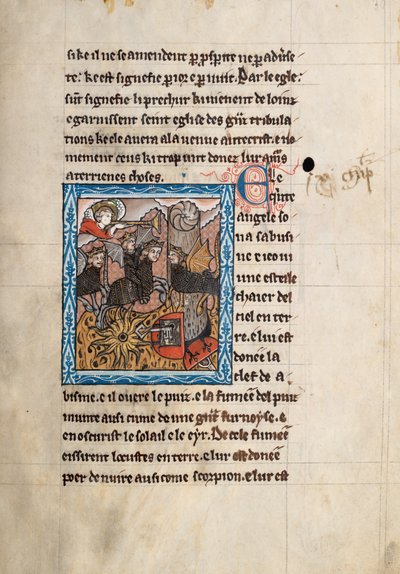 Ms65 f30r, Komentarz do Apokalipsy św. Jana, koniec XIII w. (pióro i atrament oraz tempera na welinie) autorstwa French School