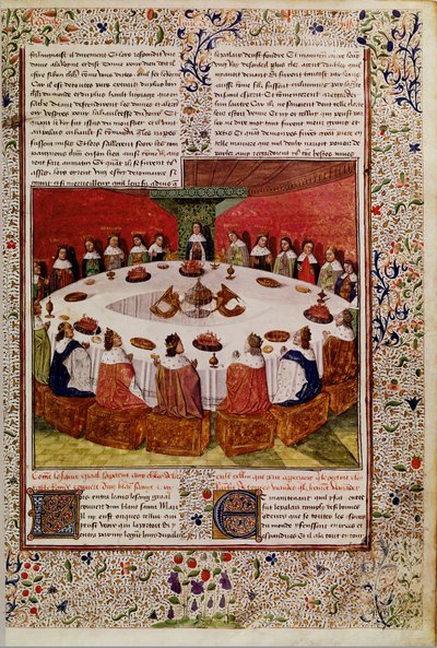 pani ks. 112 f.5 Objawienie Świętego Graala, z Queste del Saint Graal, c.1470 autorstwa French School