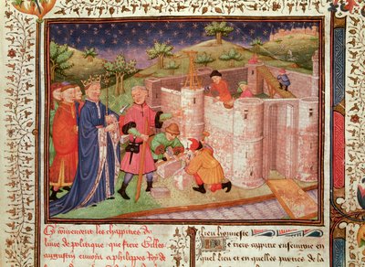 Ms 1015 fol.1 Budowa Zamku, od Rządu Królów i Książąt autorstwa French School