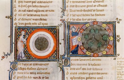 Ms 1044 fol.17v Stworzenie, z Ovide Moralise napisanej przez Chretiena Legouais autorstwa French School