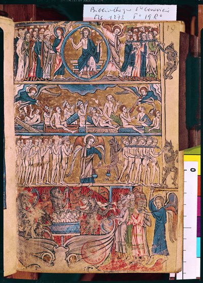 Ms 1273 f.19r Sąd Ostateczny z Psałterza autorstwa French School