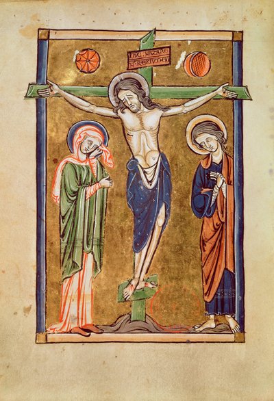 Ms. 1273 fol.14v Ukrzyżowanie, ilustracja z psałterza autorstwa French School