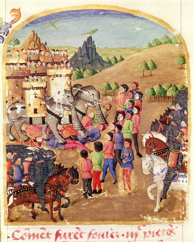Ms 1335 fol.217 Wojenne słonie, z Vie d