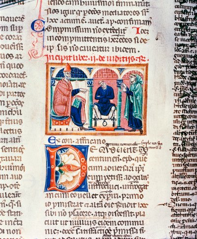 Ms 150 f.61v A Wyrok, z Decrets de St. Gregoire IX autorstwa French School