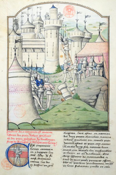 Ms 1560 Zdobycie Jerozolimy w 1099 przez Godfrey de Bouillon i krzyżowców podczas pierwszej krucjaty, miniatura z Fleur des Histoires autorstwa French School
