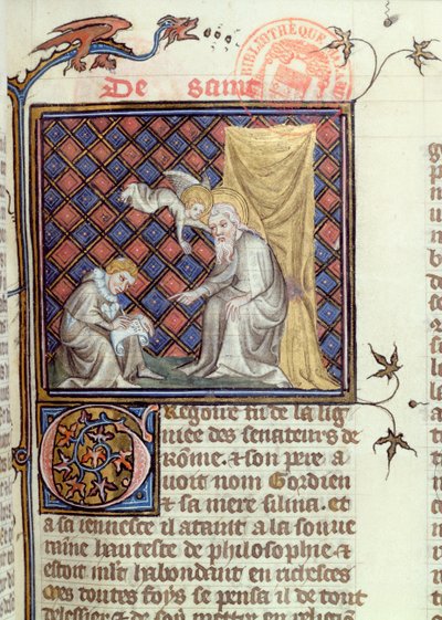 Pani 1729 Grzegorz, z Legendy o Złotych Świętych autorstwa Jacques de Voragine, c.1370 autorstwa French School