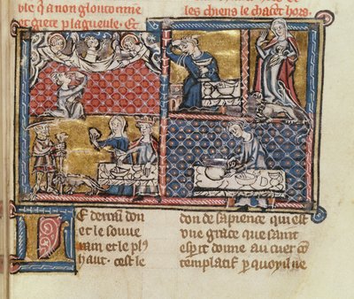 Ms 1895 fol.149 Strona z książki przeciw francuskim wadom i cnotom autorstwa French School