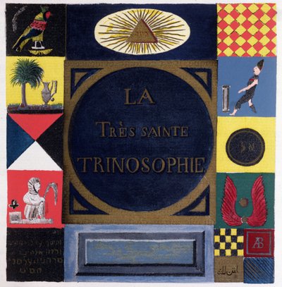 Ms 2400 Frontispiece z La Tres Sainte Trinosophie nadana hrabiowi de Saint-Germain (1696-1784) (wc na papierze) autorstwa French School