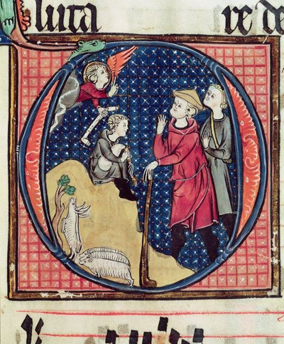 Ms 240 k.16 Zwiastowanie pasterzom z antyfonału, 1257 autorstwa French School
