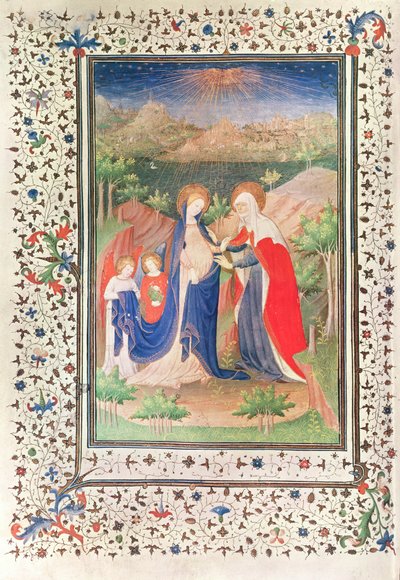 Ms 2 fol.65v Nawiedzenie, z Godzin Boucicaut, c.1410 autorstwa French School