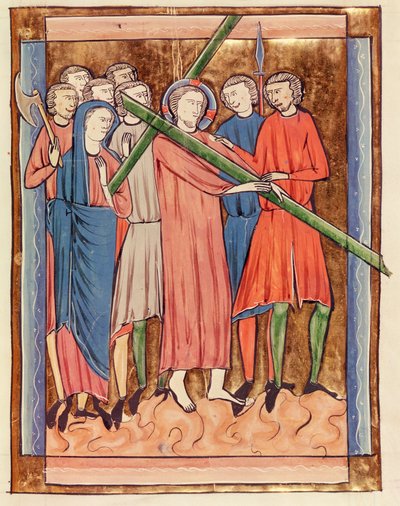Ms 3016 fol.16 Chrystus dźwigający krzyż, z Psautier a lUsage de Paris autorstwa French School