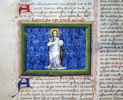 Ms 313 Bóg w otoczeniu aniołów z Biblii des Grands Augustins autorstwa French School