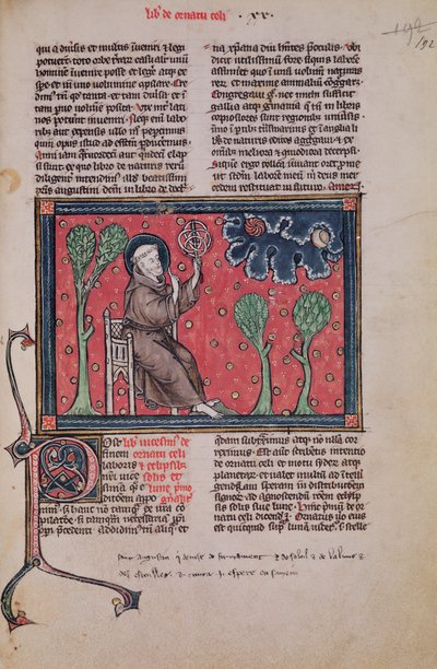 Ms 320 Fol.192 Niebiosa, z De Natura rerum Thomasa van Cantimpre (1201-72) autorstwa French School