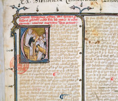 Ms 3519 fo.1 Profesor karmelitański nauczający swoich uczniów autorstwa French School