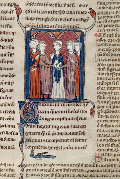Ms 372 fol.168 Scena weselna z Decrets de Gratien autorstwa French School