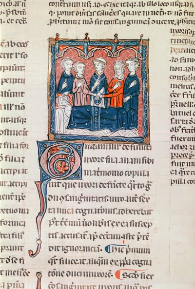 Ms 372 fol.243 Wesele wdowca z Decrets de Gratien autorstwa French School
