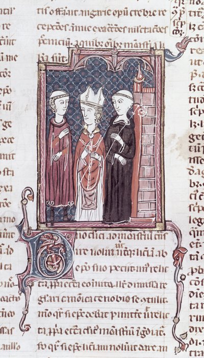 Ms 373 fol.51v Mnich, biskup i opat, z Decrets de Gratien autorstwa French School