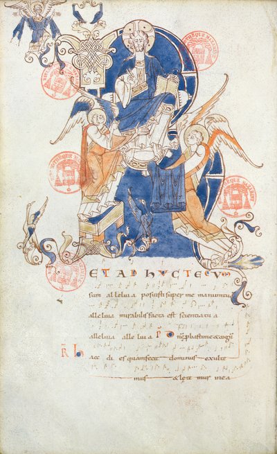 Ms 384 Chrystus w chwale, strona z Antyfonarza Saint-Denis autorstwa French School