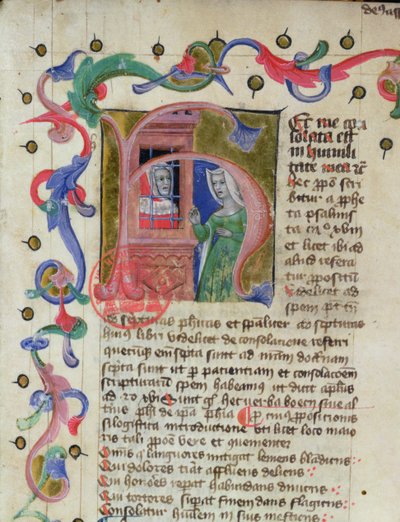 Ms 3859 Miniatura filozofa Boecjusza (ok. 480-524) w więzieniu autorstwa French School