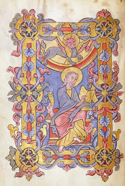 Ms 479 fol.53 Św. Marek, z Ewangelii opactwa de Cysoing autorstwa French School