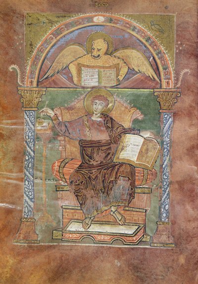 Ms 4 fol.66v Św. Marek, z Ewangelii Św. Riquiera, ok.800 autorstwa French School