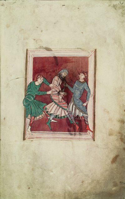 Ms 698 fol.34r Cud św. Omera (595-670) z Vie de Saint Omer autorstwa French School