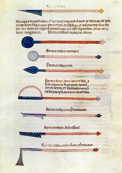 Ms 89 Ter fol.115 Instrumenty chirurgiczne z traktatu Abula Qasima Kalafa ibn al-Abbas al Zahrawi (Albucasis) autorstwa French School