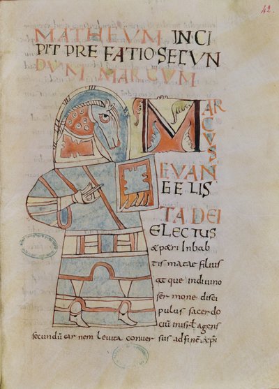Ms 8 f.42 Św. Marek Ewangelista autorstwa French School