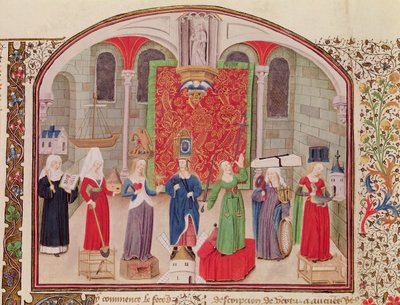 Ms 927 Fol.17v Cnoty teologiczne i kardynalne, z Etyki, Polityki i Ekonomii Arystotelesa (384-322 pne) autorstwa French School